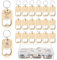 Faeymth 25 Pieces of Unfinished Wooden Corkscrew Keychain Blank for Engraving DIY Birthday Party Favor