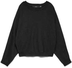 VERO Moda Damen Vmhappyglitter Ls O-Nk Batwing Pullo Boo