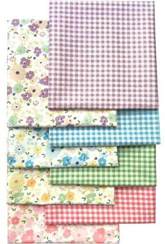 NEUJUS 8 Stück 50X50cm Baumwollstoff Patchwork Set Stoffe Paket zum Nähen