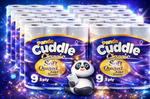 90 Pack Protectafile 3 PLY Toilet Rolls Ultra Soft Unscented Quilted Loo Toilet Tissue Paper Bulk Packs Panda Cuddle 3‑Ply Quilted Toilet Paper – & Gentle Bulk Loo Rolls