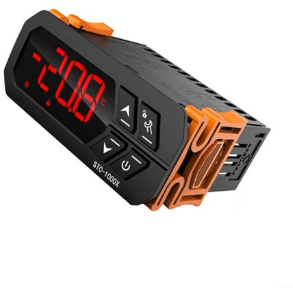 Zeroupshop STC-1000HX Digitales Thermostat IP65 Wasserdicht Temperaturregler mit LCD Aquarium Meeresfrüchte Schlüpfen Auto Kühlung Heizung Schwarz