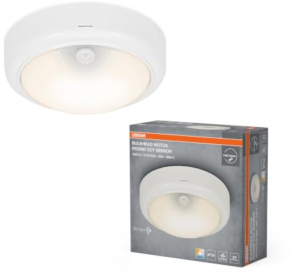 Osram Deckenleuchte Weiß, 3000 K / 4000 K / 6500 K, Warmweiß | LED Bulkhead Motus, Ceiling Luminaire, Weiß, 180 mm dia, 25000 h, 1-Pack