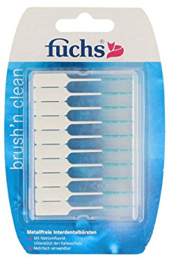 Fuchs Brush n Clean Interdentalbürsten 20 Stück, 10er Pack (10 x 20 Stück) | metallfrei | mit Fluorid