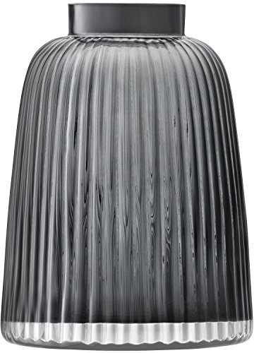 LSA Pleat Vase, Glass, Grey, Höhe 26 cm