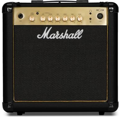 Marshall Altavoz Amplificador (MG15GR) | Altavoz de 15 W de 8 pulgadas | Canales de limpieza y sobremarcha | Reverberación | ecualizador de 3 bandas | Conector de