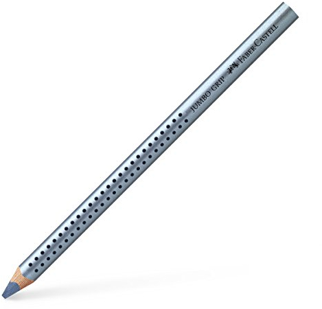 Faber-Castell 110984 - Caja con 12 ecolápices colores metálicos Jumbo Grip Metallic, color azul metálico