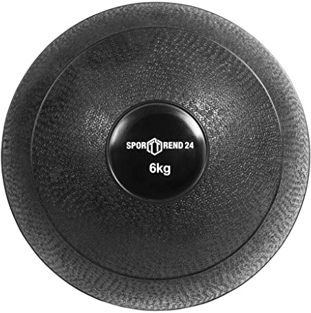 Sporttrend 24® Slamball/Medizinball 2kg, 3kg, 4kg, 5kg, 6kg, 7kg, 8kg, 9kg, 10kg, 15kg, 20kg in schwarz | kein Rückprall/No Bounce, grippige Oberfäche für maximalen Halt (schwarz, 6kg)