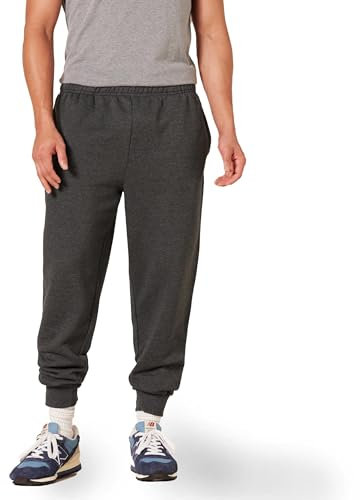 Amazon Essentials Herren Entspannte Jogginghose, Fleece, Bequeme Passform, Dunkelgrau, M