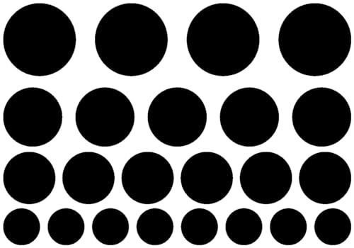 Samunshi® Aufkleber Kreise Creativ-Set 23 Teile Autoaufkleber Punkte 45x31cm schwarz