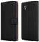 PIXFAB For Alcatel 1 (2021) 5033X - Premium Leather Magnetic Book Wallet Protective Phone Case Cover With Viewing Stand & Card Slots - Black Book Wallet + Screen Protector
