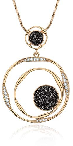 Ouran Mixte Femme Homme Gold and silver plated Plaqué or Incolore Noir Oxyde de Zirconium