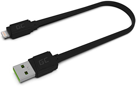 Cavo USB-A - Lightning 25cm Cavo piatto corto Nero per Apple iPhone 14 13 12 11 SE Pro Max | iPhone X XR XS Max | iPhone 8 7 Plus | iPhone 6 6S 5 5C 5S Plus | iPad Air/Pro/Mini | iPod