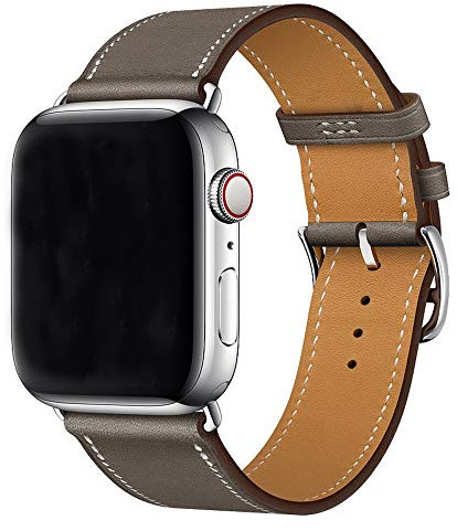 X-Cool Cinturino compatibile con Apple Watch 38 mm 40 mm 41 mm, pelle gialla, cinturino di ricambio per iwatch serie 7 Se Series 6 Series 5 Series 4 Series 3