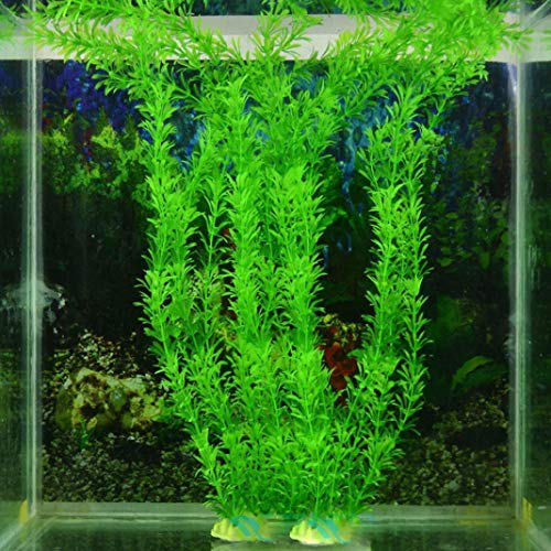 Ogquaton Aquarienpflanzen Wasser Faux Green Grass Ornament Pflanze Dekoration Kunststoff-Wasserpflanze für Aquarium Langlebig und Nützlich