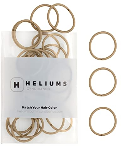 HELIUMS kleine Haargummis – Sandblond – 2,5cm Mini Haargummis für feines Haar, Kinder, Damen, Herren – für Pferdeschwanz, dünne Zöpfe, Hochsteckfrisur, Dreads, Braids – neutrale Farben – 48 Stück