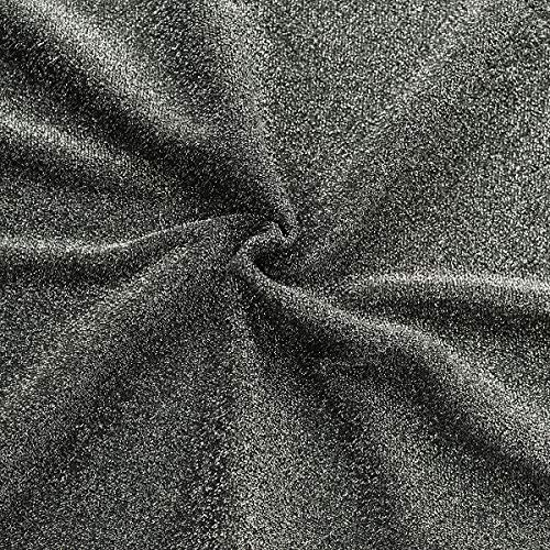 STOFFKONTOR Lurex Jersey Stoff Glitter Meterware Schwarz
