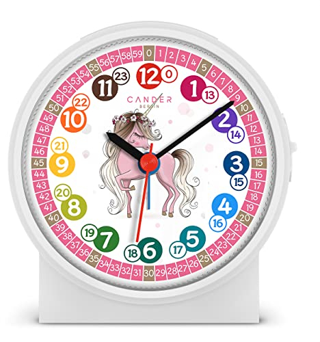 Cander Berlin MNU 1709 - Sveglia per bambini, silenziosa, a forma di unicorno, silenziosa, per bambini
