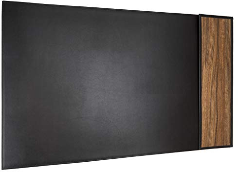 Schreibtisch-UnterlageTOM für Linkshänder | Echt-Holz und Rindleder | Schreibunterlage Büro | By Sebastian Sturm (Amazaque, 28 Zoll (620 mm x 360 mm))