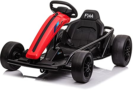 Driftkart Drift-CAR 24V, rot, Glatte Drifträder, 2 x 350W Motor, Driftmodus bei 13 km/h, 24V Batterie, solide Konstruktion