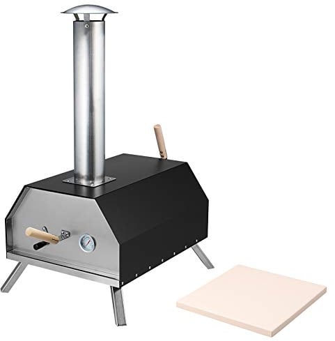 bremermann Horno para pizza con piedra para pizza, 30 x 2 x 30 cm, para briquetas, carbón, pellets