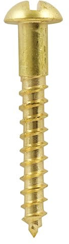 2.5x12 (3x1/2) brass ROUND head slotted screw (Pack of 20, 50, 100) (20)