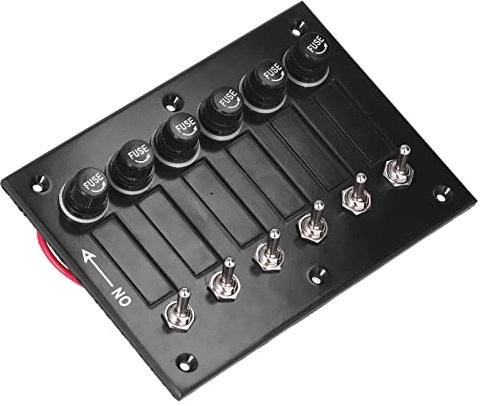 Interruptor de Presión de Panel, Fusible Incorporado DC 12V / 24V 6 Interruptor de Palanca para Barcos para Bombas de Achique para Luces de Conducción para Yates para SUV