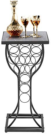 Ejoyous Casier à Vin sur Pied en Métal Noir, 11 Bouteilles, Porte-Bouteilles avec Étagère pour Cuisine, Cave, Salle de Stockage