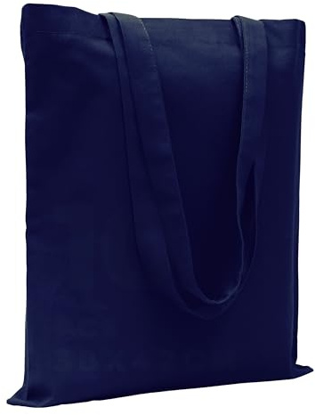 POLHIM® Hochwertige Stoffbeutel - Beutel für Wäsche, Sport, Shopping, Lebensmittel - Umweltfreundliche, Wiederverwendbare Jutebeutel -Unbedruckte 38 x 42 cm, 145 gr/m2, 1 stück (Dunkelblau)