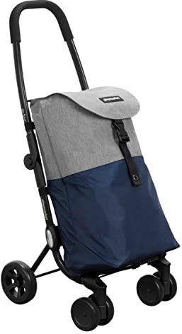 Playmarket Go Four- Lightweight Folding Shopping Trolley with 4 to 2 Convertible Wheels, Capacity 43L