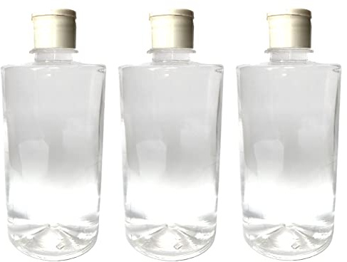 500ml Flip Lid Bottles Refillable Empty Clear Bottles Shampoo Lotions (Set of 3)
