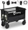 Sekey Folding Festival Trolley with 330LBS Large Capacity, Heavy Duty Camping Beach Wagon, Removable All-terrain Wheels, Collapsible Cart with Adjustable Handle & Drink Holders, Black