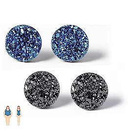 Atheniz Magnetische Ohrringe Dorina Ohr Akupressur Magnetherapie Detox Ohrringe für Frauen Offene Ringe Set Kristall Akupressur Ohrringe Zirkonia Non Piercing Akupressur Ohrringe für Frauen Schmuck,