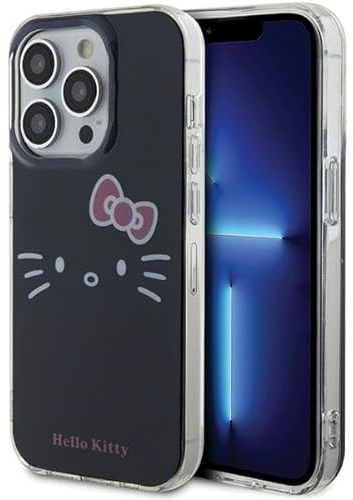 CG MOBILE Hello Kitty HKHCP15LHKHLK Case for iPhone 15 Pro 6.1 Inch Black Hard Case IML Kitty Face