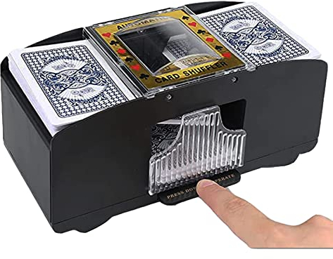 Tibeoyad Kartenmischer 2 Deck,Automatischer Mischgerät zum Mischen von Karten, Kartenmischmaschine, batteriebetriebener elektrischer Shuffler für Familienfeier, Poker/Blackjack/UNO