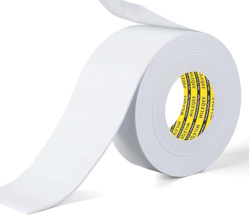 MILEQEE Door Draft Excluder Strip,Weather Stripping Door Seal 5m(L) X50mm(W) X3mm(T) Self Adhesive Foam Tape Noise Wind Blocker for Cabinets,Caravan……