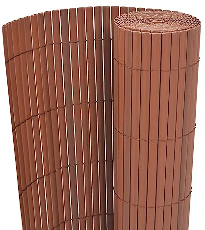 GuyAna Gartenzaun Doppelseitig PVC 90 x 500 cm Balkonabdeckung Sichtschutz Zaun Garten Sichtschutz Garten Braun