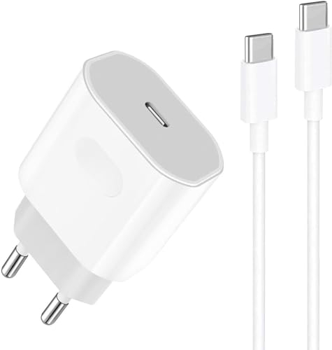 USB C Ladegerät Ladekabel für iPhone 16/16 Pro/16 Pro Max/16 Plus/15/15 Pro/15 Pro Max/15 Plus, 20W USB C Adapter PD 3.0 Schnellladegerät Netzteil Stecker mit 2M USB C Kabel Schnellladekabel