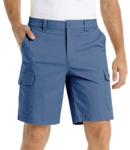 All Prime Clearance Items Hose Herren Winter Taschen Outdoorhose Herren-Sommershorts mit Taschen für Komfort und leichte, lässige Arbeitsshorts aus Twill-Baumwolle mit elastischem Bund (Blue, XXL)