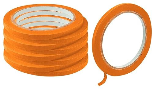 SNAGAROG 9 Rollen Malerabklebeband Orange Abklebeband für Maler Abklebeband Masking Tape Kreppband für Malerei, Bastelarbeiten, Etikettierung und Dekoration - 6 mm x 2 m