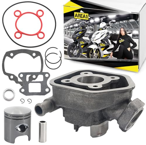 Area1 Ersatz Zylinderkit für 50ccm 2Takt/LC kompatibel mit Peugeot Speedfight 2/1, Vivacity, Elyseo, Elystar, Trekker TKR, Metal-X, Squab, Zenith, Limbo, Buxy Gipsy Reggea Looxor (vertikal/stehend)