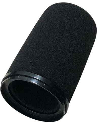 RhymKawa SM7b Schaumstoffabdeckung für Shuer SM7B, MV7 POP Filter RK345 Ersatz, Windschutzscheibe mit farbigem Halte-O-Ring identifizierter Sitz (schwarz)