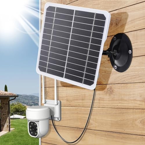 Solarpanel für Sicherheitskamera, 20W 5V Solarpanel kompatibel mit wiederaufladbarer Batterie Kamera, Outdoor IP68 USB Wasserdichtes Solarpanel Ladegerät mit Halterung