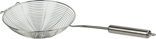 Chip Lifter & Scoop Spoon, Wire Mesh Deep Fat Fryer Basket, Stainless Steel Long Handle for Chips, Fries, Onion Rings, Soup, Spaghetti Noodles (18cm)