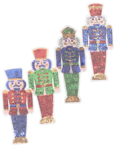 HEMOTON 4 Stück Soldaten-Patch dekoration rucksäcke Nussknacker-Aufnäher zum Aufbügeln Schuhe Patches Rucksackaufkleber Kleidung Pailletten-Patch Nussknacker-Stickerei-Patch Stickgarn