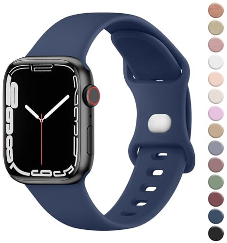 Strap for Apple Watch Straps 42mm 41mm 40mm 38mm for Women Men, Soft Silicone Sport Band for iWatch Series 10 9 8 7 SE 6 5 4 3 2 1 Ultra (Navy Blue,38mm/40mm/41mm/42mm(Series 10))