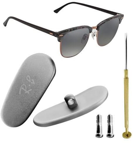 HiCycle2 sunglasses nose pads Replacement for ray ban eyeglasses sunglasses screw-in metal nose pads Repair Kits,Bonus Lens Cloth(16MM) (silver, 16mm)
