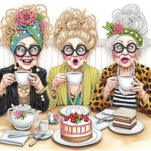 Generisch Lustige Oma Diamond Painting für Erwachsene-Diamond Painting Kits,5D Diamant Malerei Set,DIY Diamantmalerei Basteln Bilder Arts als Geschenk für Oma Mama Home Wand Décor 30x30cm-#1