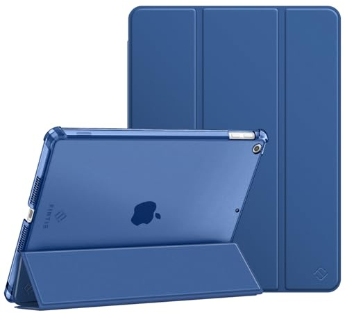 Fintie Hülle für iPad 9./8./7. Generation 10.2 Zoll (Modell 2021/2020/2019) | ultradünne leichte Schutzhülle mit Stifthalter, transparenter Rückseite Case Cover, Auto Schlaf/Wach Funktion, Navy