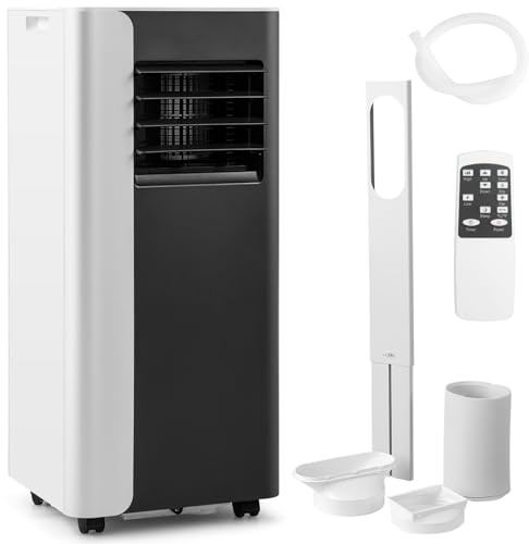 GOPLUS Climatiseur Mobile d'Air 3-en-1 7 000 BTU, Refroidisseur d'Air Portable avec Ventilateur, Déshumidificateur, Minuterie, Écran LED, Télécommande, Refroidisseur par Évaporation pour Pièce de 28 m