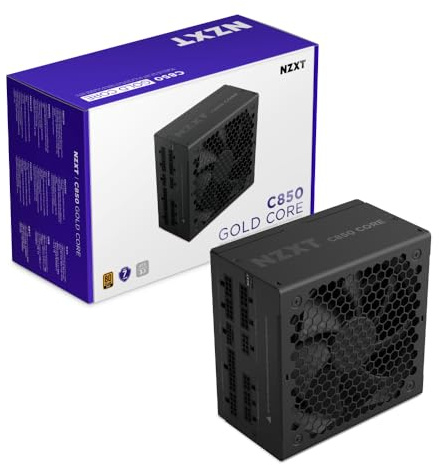 NZXT C850 Gold Core - 850W ATX 3.1 Power Supply - 80 Plus Gold - Cybenetics Platinum - Fully Modular - PCIe 5.1 600W 12V-2x6 - Zero RPM Fan - 105°C Capacitors - Black